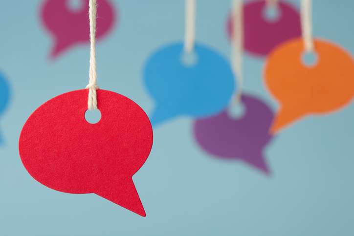 Blank speech bubble price labels